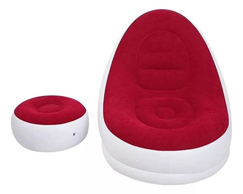 Sillón - Sofá inflable portátil con reposapiés