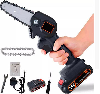 Potente Mini Motosierra De Mano Recargable 24W - 2 Baterías