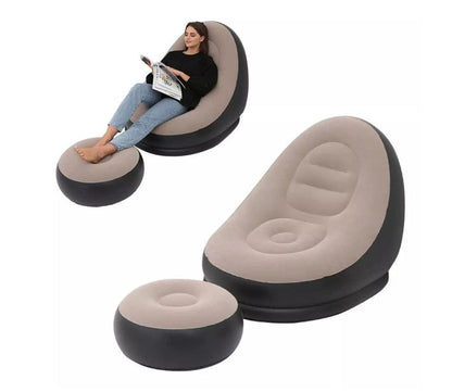 Sillón - Sofá inflable portátil con reposapiés