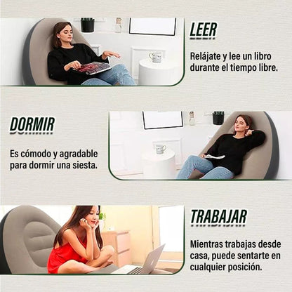 Sillón - Sofá inflable portátil con reposapiés