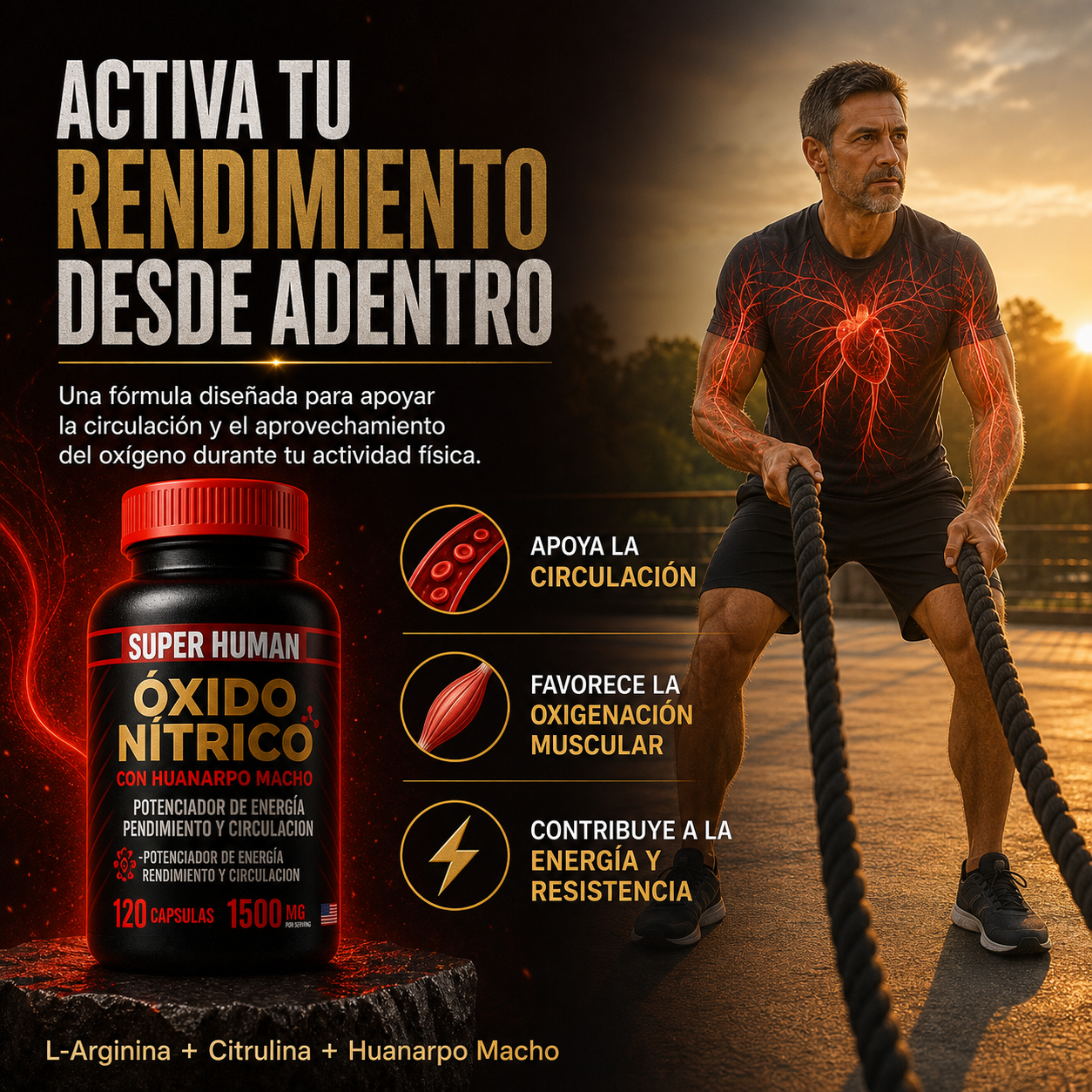 Óxido Nítrico – Cápsulas SuperHuman